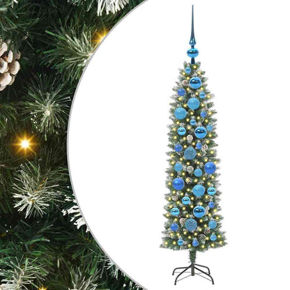 Umělý Štíhlý Vánoční Strom S Stojanem Zelená A Bílá 120 Cm