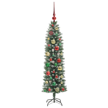 Umělý Štíhlý Vánoční Strom S Stojanem Zelená A Bílá 120 Cm