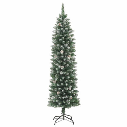 Umělý Štíhlý Vánoční Strom Zelená A Bílá