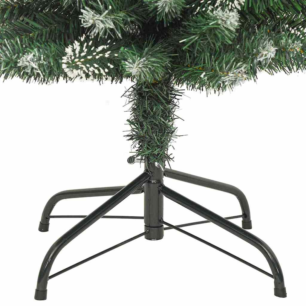 Umělý Štíhlý Vánoční Strom S Stojanem Zelená A Bílá 150 Cm