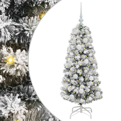 Umělý Skládací Vánoční Strom Zelená A Bílá 120 Cm
