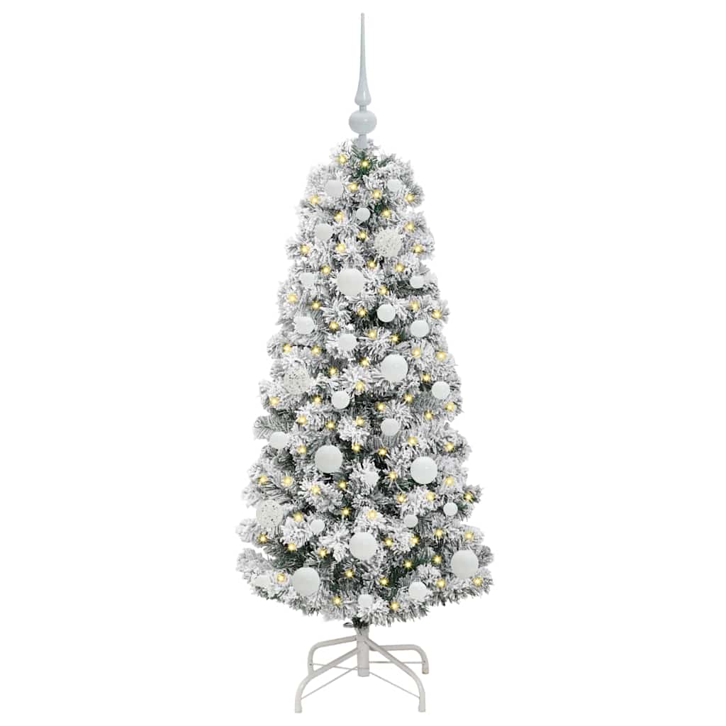 Umělý Skládací Vánoční Strom Zelená A Bílá 120 Cm