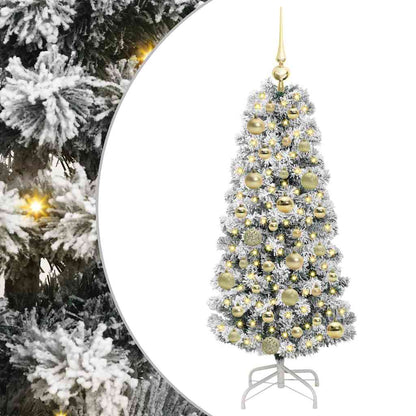 Umělý Skládací Vánoční Strom Zelená A Bílá 120 Cm