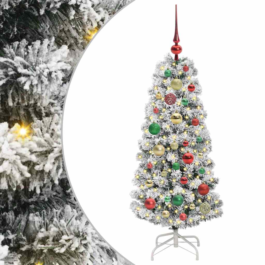 Umělý Skládací Vánoční Strom Zelená A Bílá 120 Cm