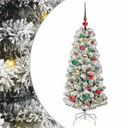 Umělý Skládací Vánoční Strom Zelená A Bílá 120 Cm