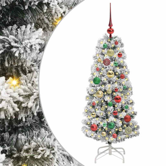 Umělý Skládací Vánoční Strom Zelená A Bílá 120 Cm