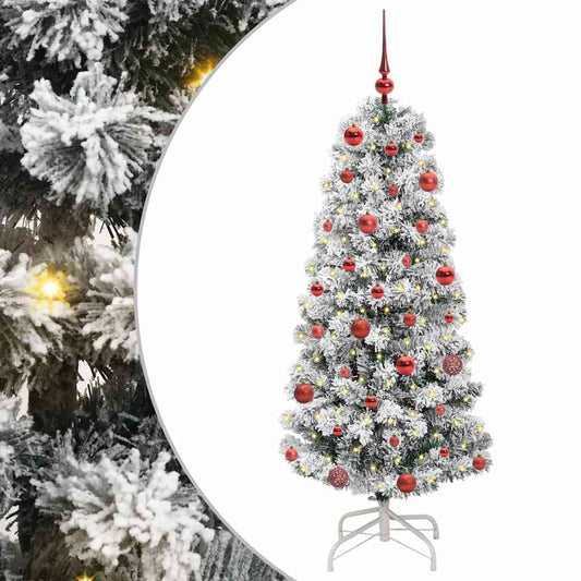 Umělý Skládací Vánoční Strom Zelená A Bílá 150 Cm