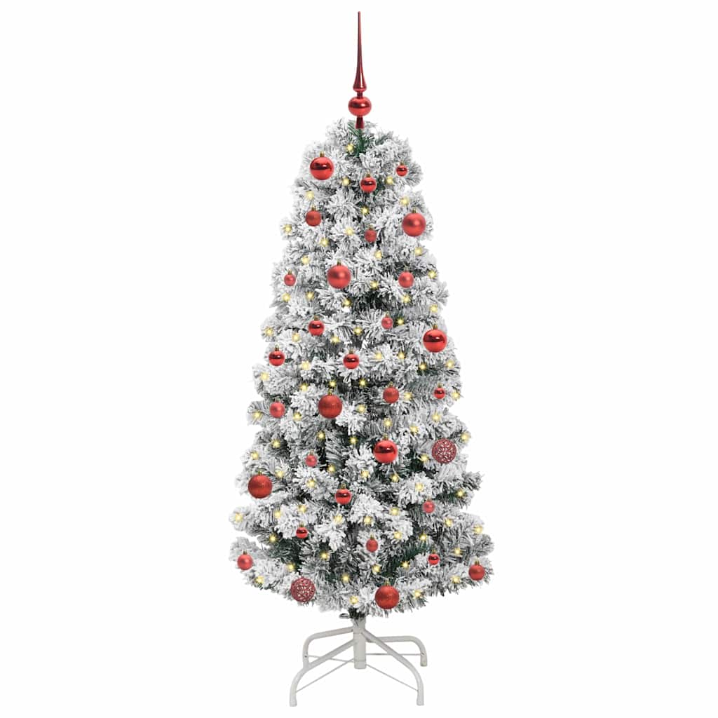 Umělý Skládací Vánoční Strom Zelená A Bílá 150 Cm