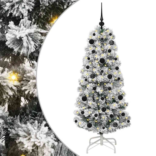 Umělý Skládací Vánoční Strom Zelená A Bílá 150 Cm