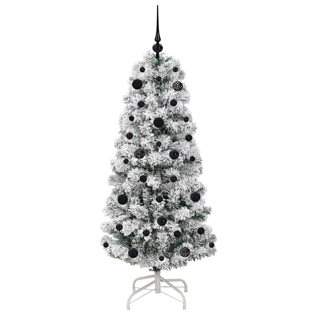 Umělý Skládací Vánoční Strom Zelená A Bílá 150 Cm
