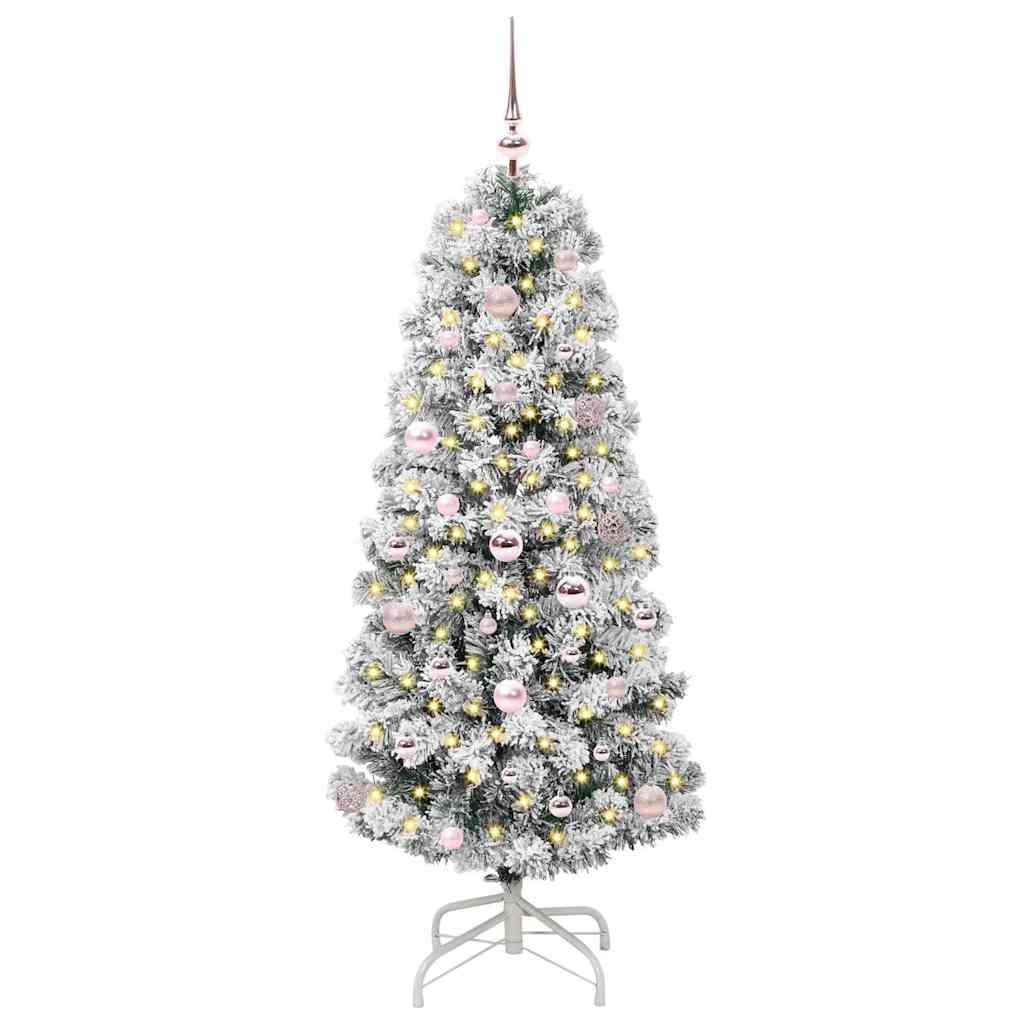 Umělý Skládací Vánoční Strom Zelená A Bílá 150 Cm