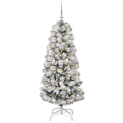 Umělý Skládací Vánoční Strom Zelená A Bílá 150 Cm
