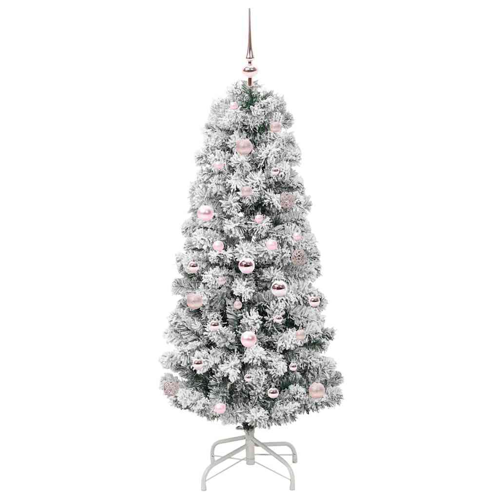 Umělý Skládací Vánoční Strom Zelená A Bílá 150 Cm