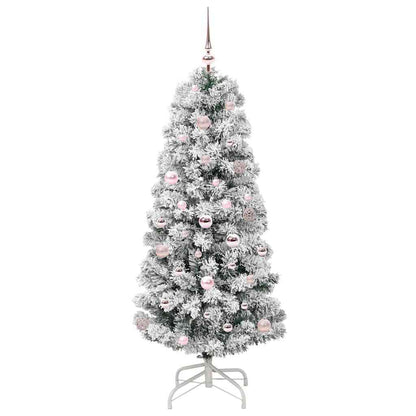 Umělý Skládací Vánoční Strom Zelená A Bílá 150 Cm