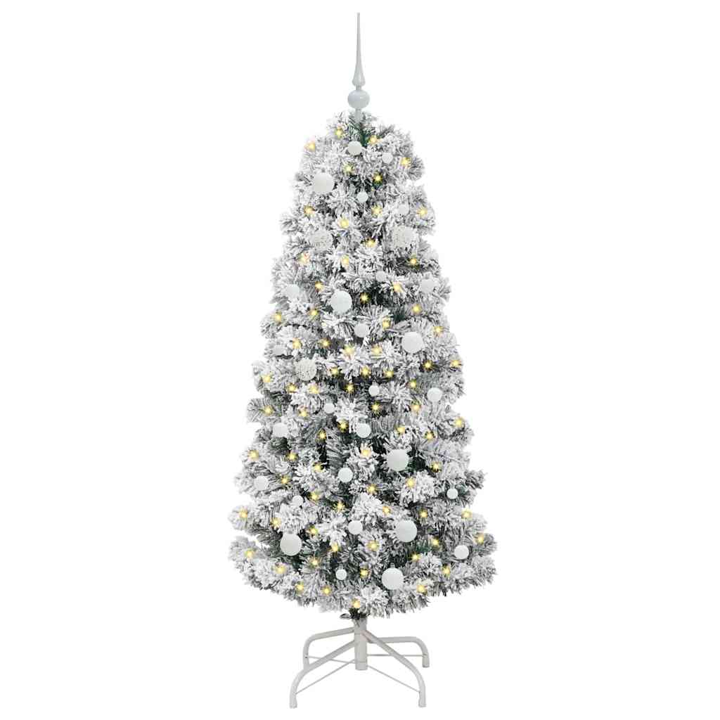 Umělý Skládací Vánoční Strom Zelená A Bílá 150 Cm
