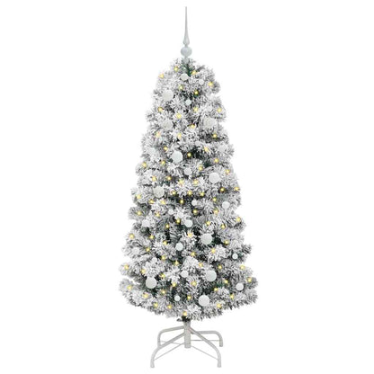 Umělý Skládací Vánoční Strom Zelená A Bílá 150 Cm