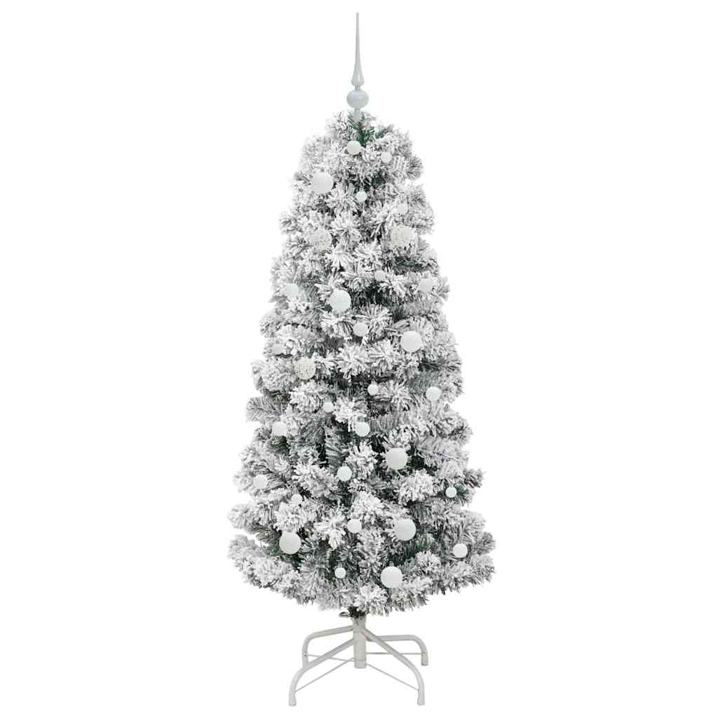 Umělý Skládací Vánoční Strom Zelená A Bílá 150 Cm