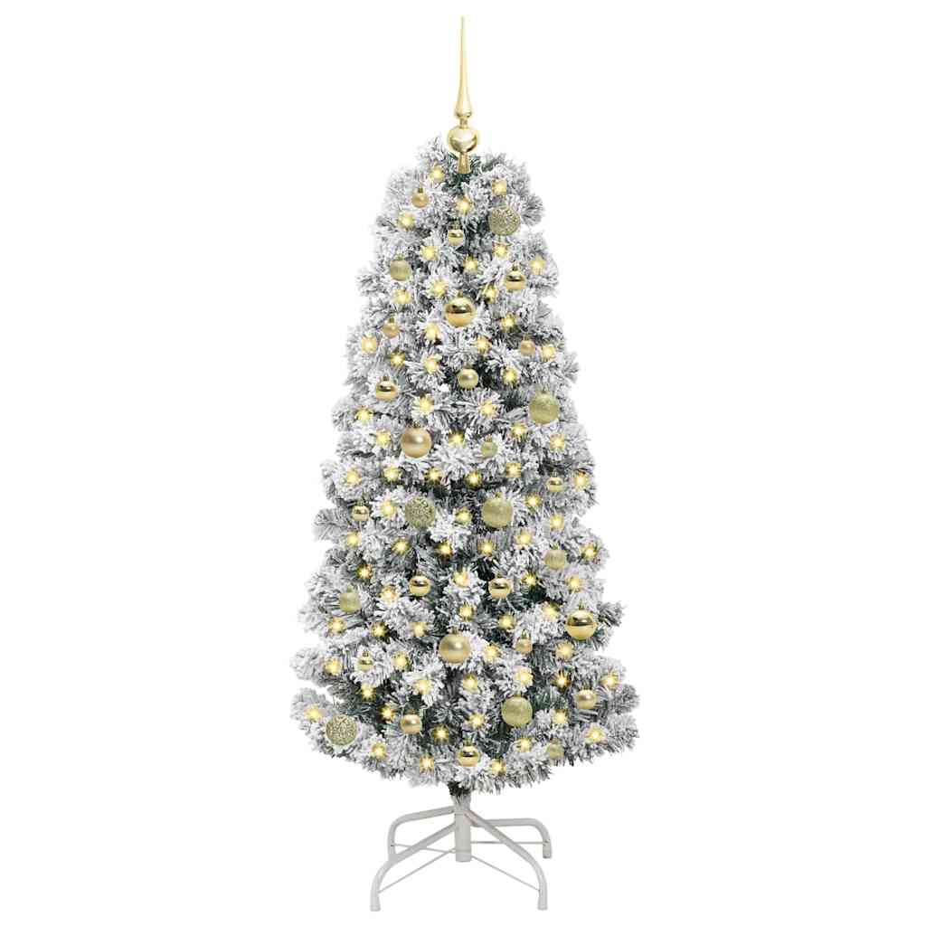Umělý Skládací Vánoční Strom Zelená A Bílá 150 Cm