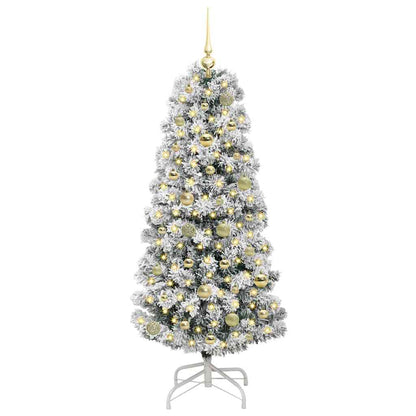 Umělý Skládací Vánoční Strom Zelená A Bílá 150 Cm
