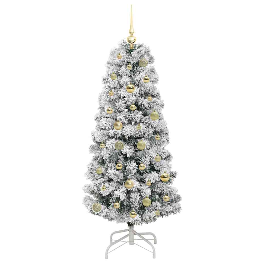 Umělý Skládací Vánoční Strom Zelená A Bílá 150 Cm
