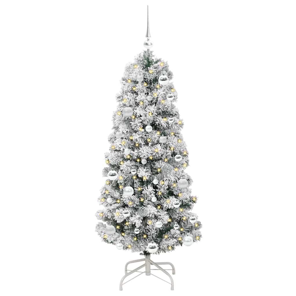 Umělý Skládací Vánoční Strom Zelená A Bílá 150 Cm