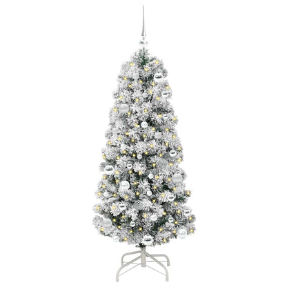 Umělý Skládací Vánoční Strom Zelená A Bílá 150 Cm
