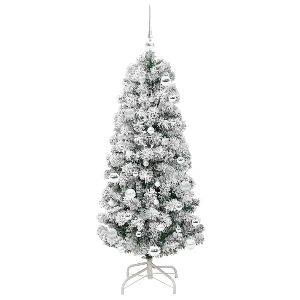 Umělý Skládací Vánoční Strom Zelená A Bílá 150 Cm
