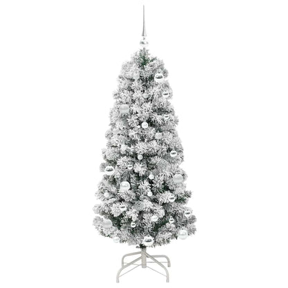 Umělý Skládací Vánoční Strom Zelená A Bílá 150 Cm