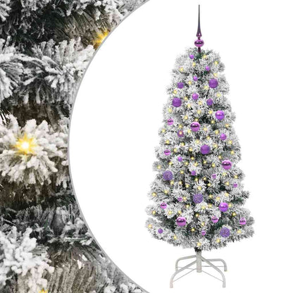 Umělý Skládací Vánoční Strom Zelená A Bílá 150 Cm