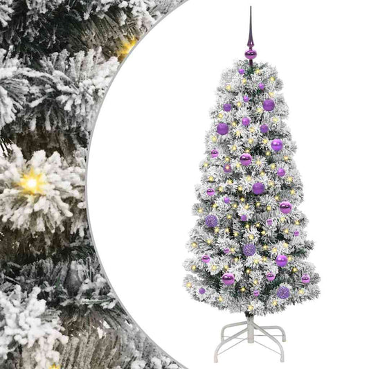 Umělý Skládací Vánoční Strom Zelená A Bílá 150 Cm