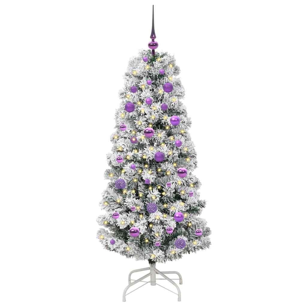 Umělý Skládací Vánoční Strom Zelená A Bílá 150 Cm
