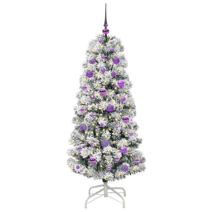 Umělý Skládací Vánoční Strom Zelená A Bílá 150 Cm
