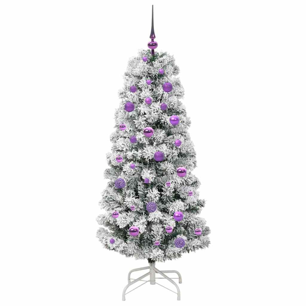Umělý Skládací Vánoční Strom Zelená A Bílá 150 Cm