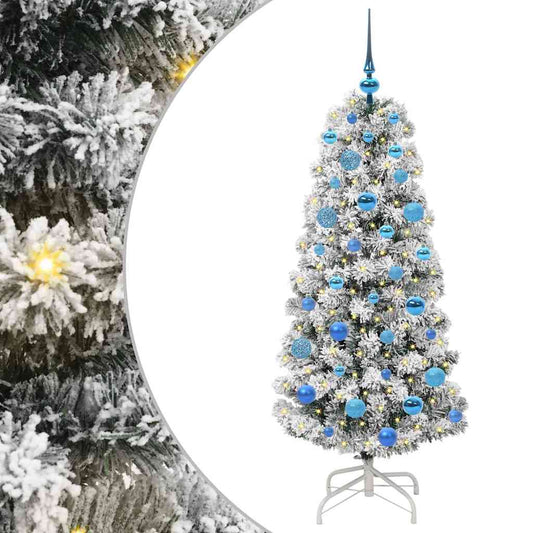 Umělý Skládací Vánoční Strom Zelená A Bílá 150 Cm
