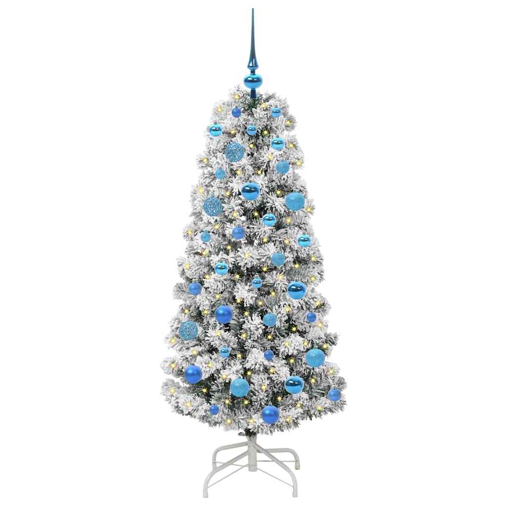 Umělý Skládací Vánoční Strom Zelená A Bílá 150 Cm
