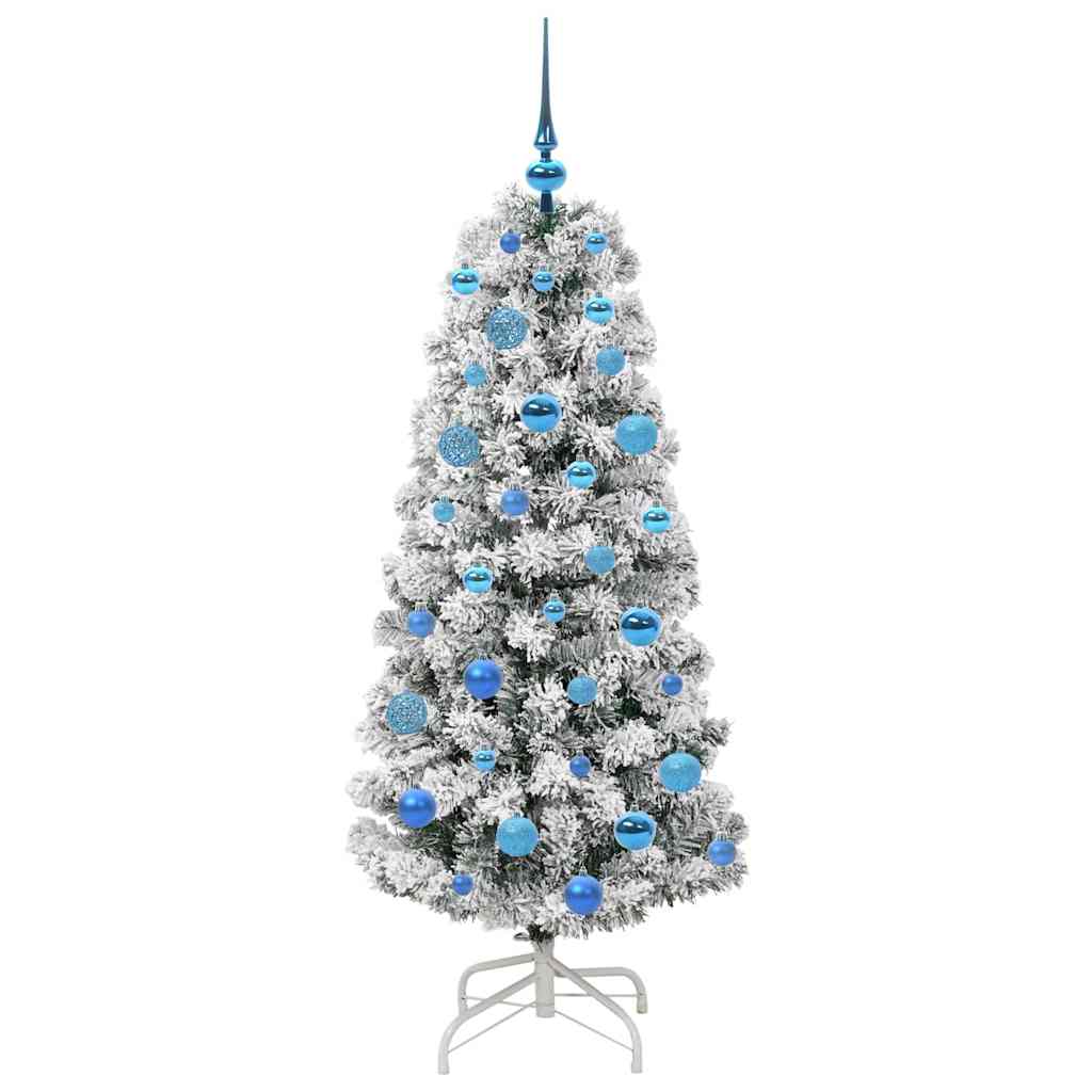 Umělý Skládací Vánoční Strom Zelená A Bílá 150 Cm