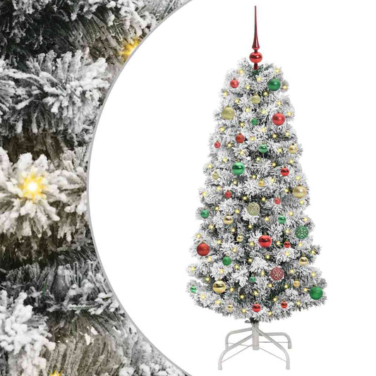 Umělý Skládací Vánoční Strom Zelená A Bílá 150 Cm