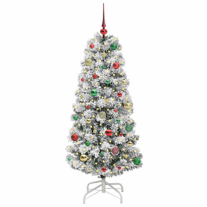 Umělý Skládací Vánoční Strom Zelená A Bílá 150 Cm