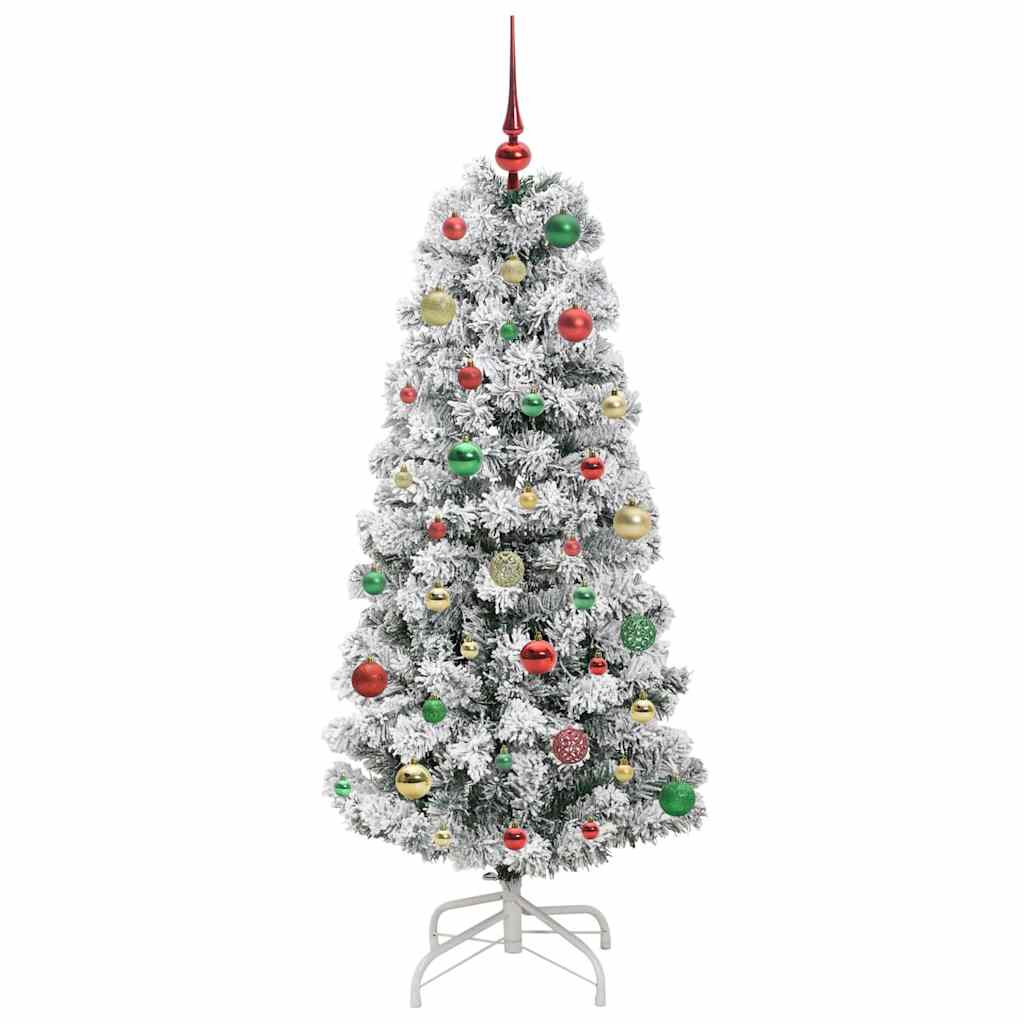 Umělý Skládací Vánoční Strom Zelená A Bílá 150 Cm