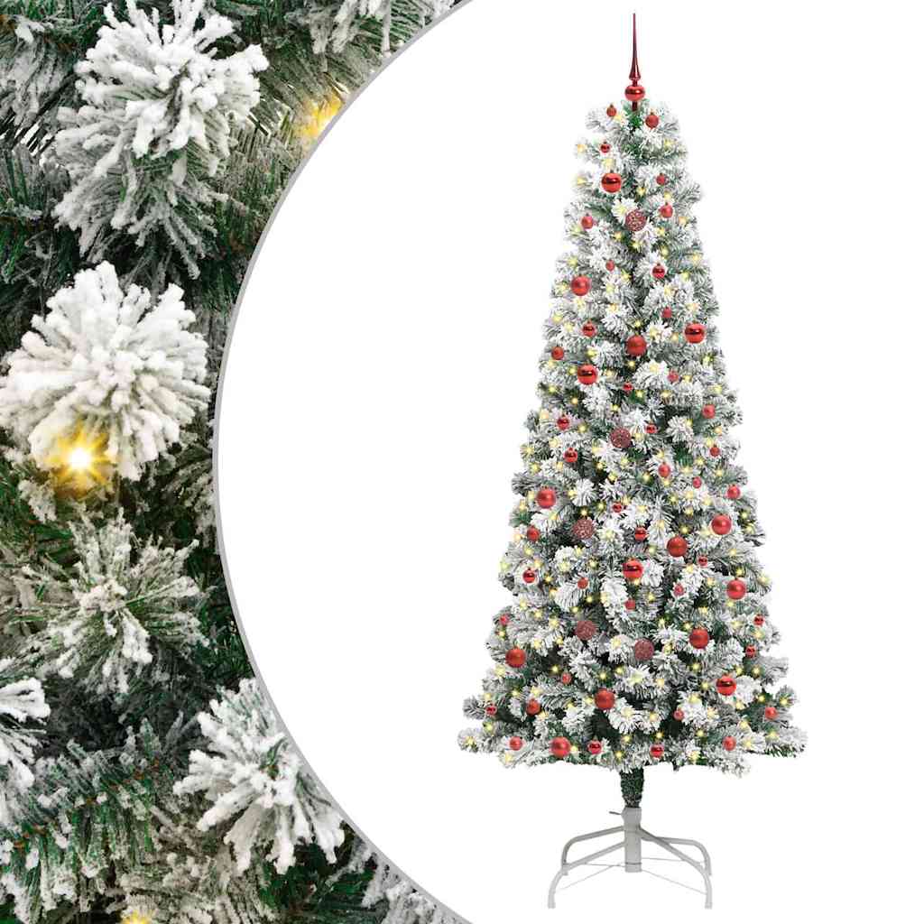 Umělý Skládací Vánoční Strom Zelená A Bílá 240 Cm