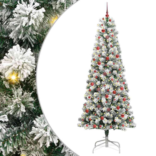 Umělý Skládací Vánoční Strom Zelená A Bílá 240 Cm