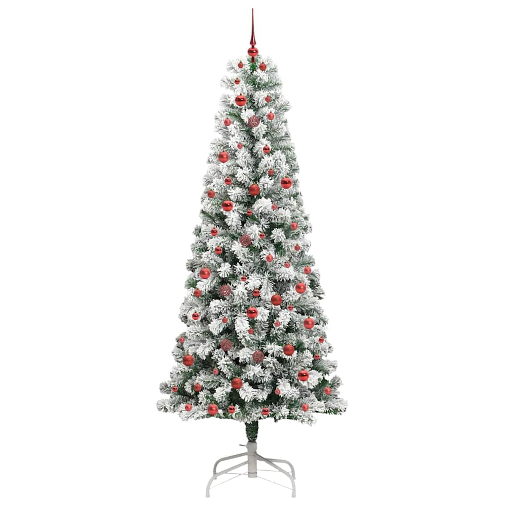 Umělý Skládací Vánoční Strom Zelená A Bílá 240 Cm
