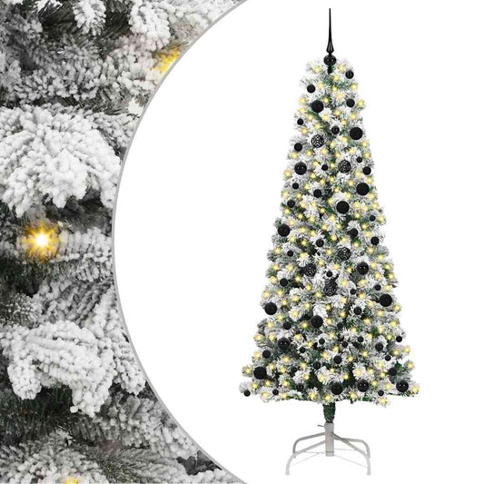 Umělý Skládací Vánoční Strom Zelená A Bílá 240 Cm