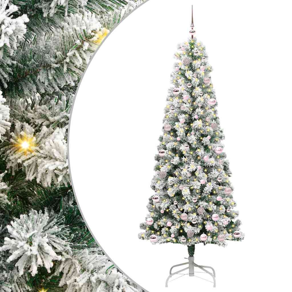 Umělý Skládací Vánoční Strom Zelená A Bílá 240 Cm