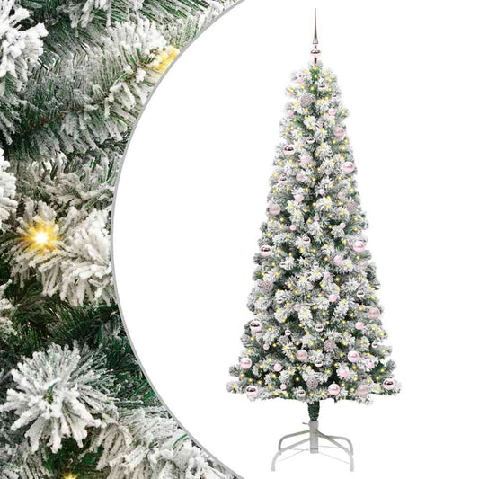Umělý Skládací Vánoční Strom Zelená A Bílá 240 Cm