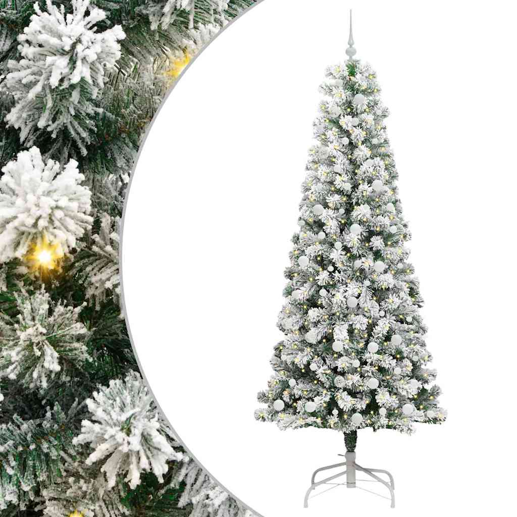 Umělý Skládací Vánoční Strom Zelená A Bílá 240 Cm