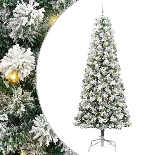 Umělý Skládací Vánoční Strom Zelená A Bílá 240 Cm