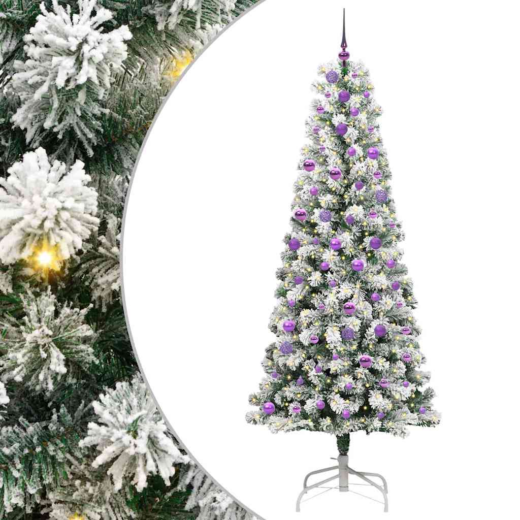 Umělý Skládací Vánoční Strom Zelená A Bílá 240 Cm