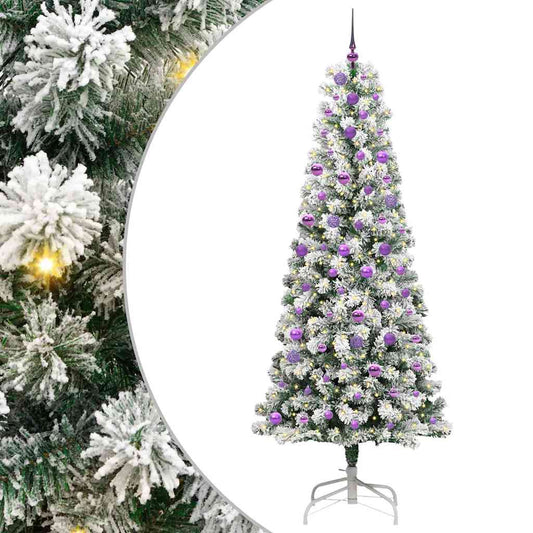 Umělý Skládací Vánoční Strom Zelená A Bílá 240 Cm
