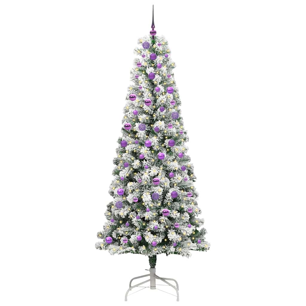 Umělý Skládací Vánoční Strom Zelená A Bílá 240 Cm